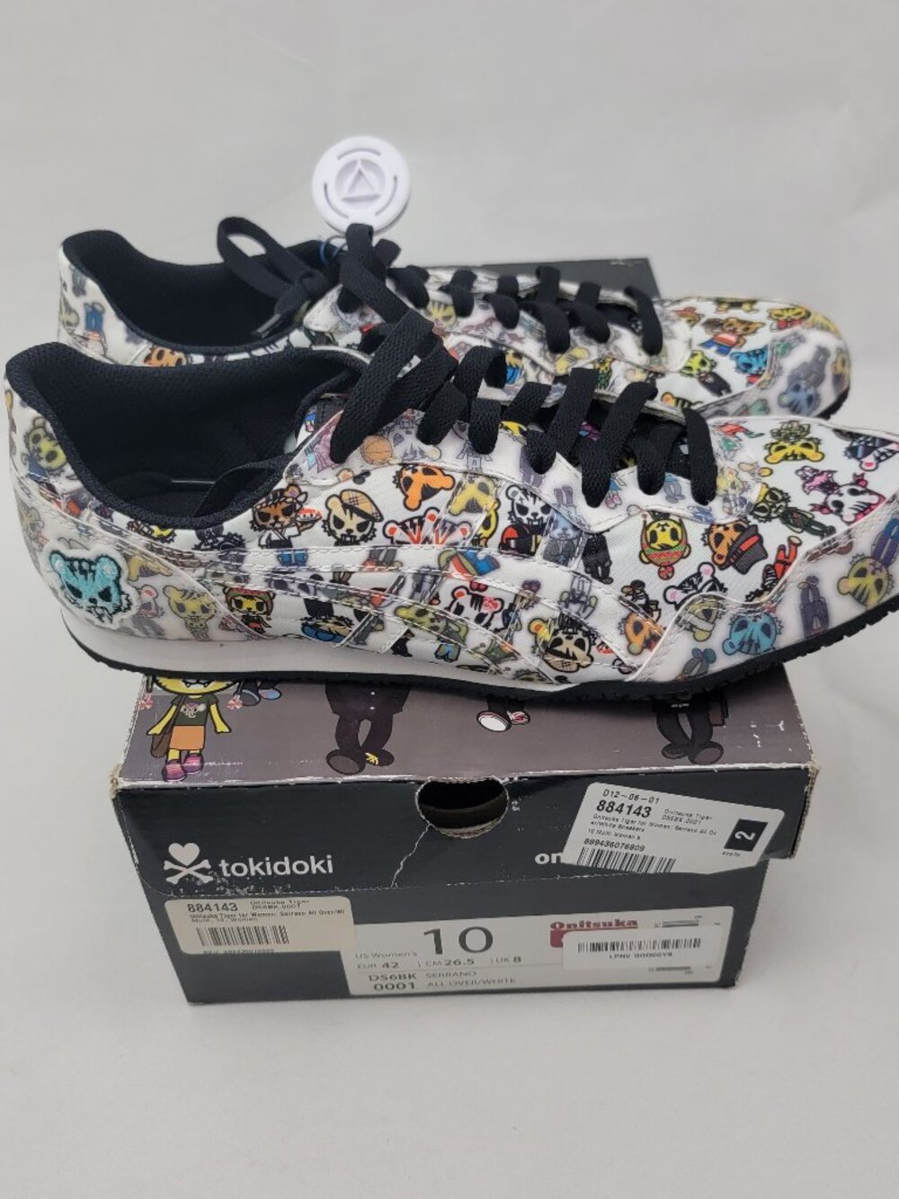 ONITSUKA TIGER Tokidoki Womens Shoes Sz 10 Serrano All Over White D56BK Sneakers